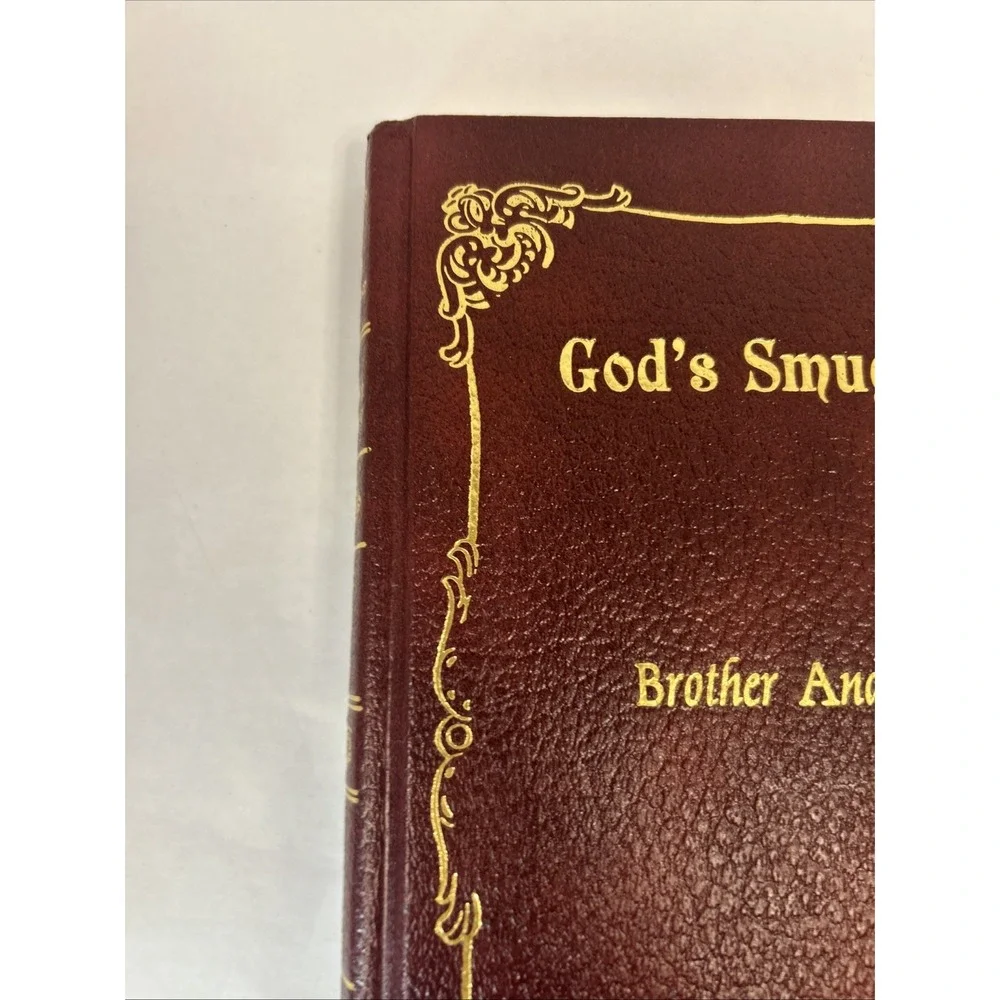 Vintage God's Smuggler Brother Andrew HC Maroon Barbour 1967 USA Faux Leather